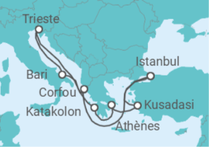 Itinéraire -  Italie, Grèce, Turquie - MSC Croisières