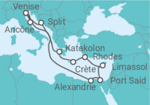 Itinéraire -  Italie, Grèce, Chypre, Égypte, Croatie - MSC Croisières