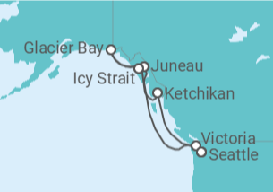 Itinéraire -  Alaska - Norwegian Cruise Line