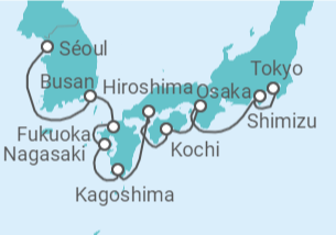 Itinéraire -  De Tokyo (Japon) à Incheon (Séoul, Corée du Sud) - Celebrity Cruises