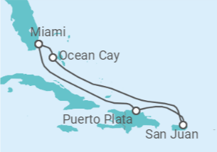 Itinéraire -  Porto Rico - Vols inclus - MSC Croisières