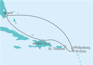 Itinéraire -  Saint Martin, Iles Vierges Américaines TI - MSC Croisières
