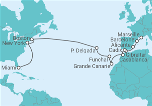 Itinéraire -  De Marseille à Miami TI - MSC Croisières