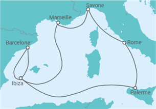 Itinéraire -  Secret de la Méditerranée - Boissons incluses - Costa Croisières