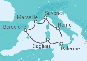 Itinéraire -  Italie, France, Espagne - Costa Croisières