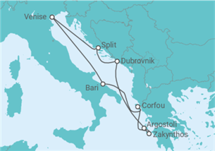 Itinéraire -  Italie, Grèce, Croatie - Boissons incluses - Costa Croisières