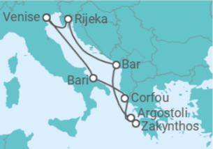 Itinéraire -  Italie, Grèce TI - Costa Croisières