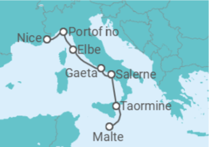 Itinéraire -  Italie - Silversea