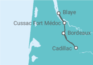 Itinéraire -  CROISIERE DES 50 ANS - Mentalisme et Gastronomie au fil de la Garonne et de la Dordogne. Une croisiè - CroisiEurope