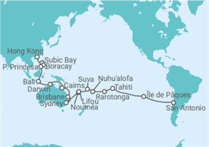 Itinéraire -  Tour du Monde - Costa Croisières