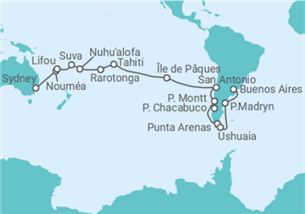 Itinéraire -  De Sydney (Australie) à Buenos Aires (Argentine) - Costa Croisières