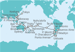 Itinéraire -  Tour du Monde - Costa Croisières