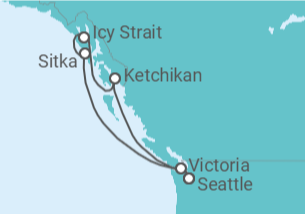 Itinéraire -  Alaska - Virgin Voyages