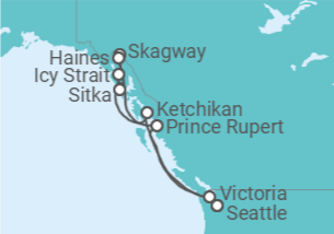 Itinéraire -  Alaska - Virgin Voyages