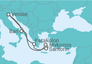 Itinéraire -  Italie, Grèce TI - Costa Croisières