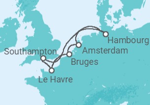 Itinéraire -  Allemagne, Hollande, Belgique, France - MSC Croisières