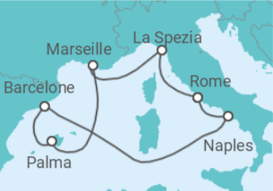 Itinéraire -  Italie, Espagne, France - Royal Caribbean