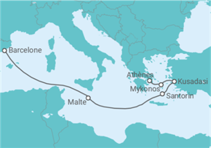 Itinéraire -  Malte, Grèce, Turquie - Royal Caribbean