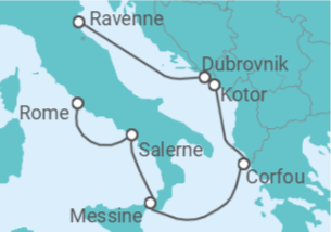 Itinéraire -  Croatie, Monténégro, Grèce, Italie - Royal Caribbean
