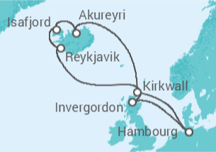 Itinéraire -  Royaume-Uni, Islande - Boissons incluses - Vols inclus - MSC Croisières