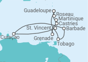 Itinéraire -  Plages de rêve et Culture Créole - CFC Compagnie Française de Croisières