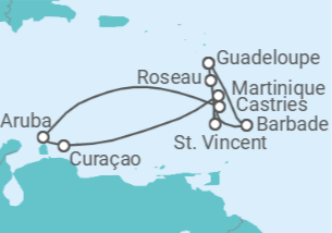 Itinéraire -  Secrets des Caraïbes - CFC Compagnie Française de Croisières