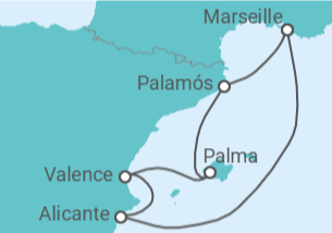 Itinéraire -  Lumières dEspagne - CFC Compagnie Française de Croisières