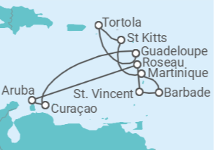 Itinéraire -  Nouvel An dans les Antilles - CFC Compagnie Française de Croisières