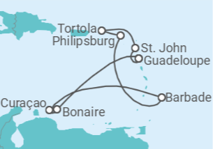 Itinéraire -  Saveurs des Antilles - CFC Compagnie Française de Croisières