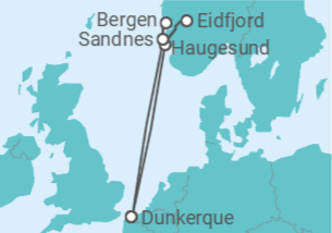 Itinéraire -  Le Meilleur de la Norvège - CFC Compagnie Française de Croisières