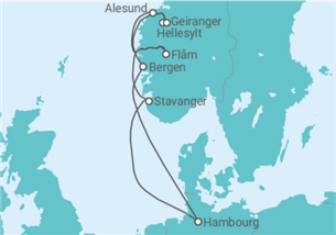 Itinéraire -  Norvège - Costa Croisières