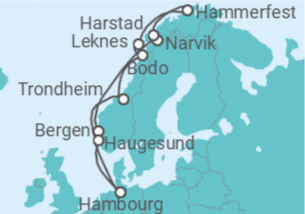 Itinéraire -  Norvège - Costa Croisières