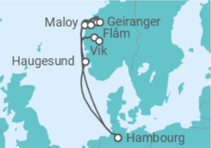 Itinéraire -  Norvège - Costa Croisières