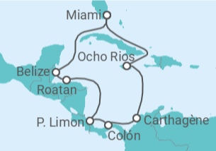 Itinéraire -  Jamaique, Colombie, Panama, Costa Rica, Honduras, Belize - Boissons incluses - MSC Croisières