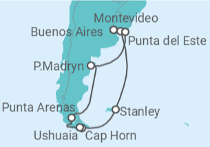 Itinéraire -  Uruguay, Argentine, Chili - Celebrity Cruises