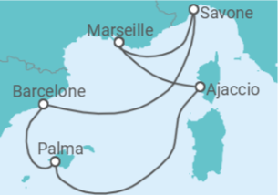 Itinéraire -  Italie, Espagne, France - Costa Croisières