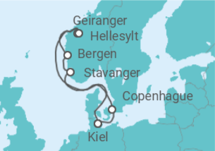 Itinéraire -  Danemark, Norvège - Boissons incluses - Costa Croisières