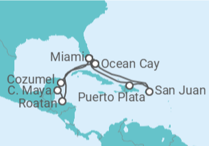 Itinéraire -  Honduras, Mexique, États-Unis, Porto Rico - MSC Croisières