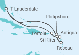 Itinéraire -  Iles Vierges Américaines, San Cristobal y Nieves, Antigua et Barbuda, Saint Martin - Princess Cruises