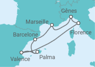 Itinéraire -  Italie, Espagne - Boissons incluses - MSC Croisières