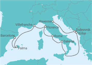 Itinéraire -  Croatie, Monténégro, Italie, France, Espagne - Norwegian Cruise Line