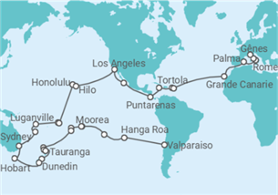Itinéraire -  Tour du Monde - MSC Croisières