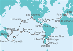Itinéraire -  Tour du Monde - MSC Croisières