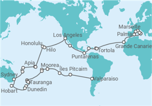Itinéraire -  Tour du Monde - MSC Croisières