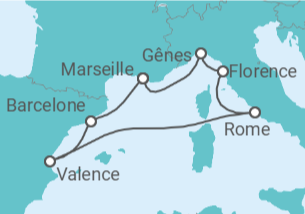 Itinéraire -  France, Italie, Espagne - Boissons incluses - MSC Croisières