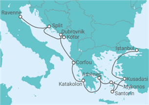 Itinéraire -  De Istanbul (Turquie) à Ravenne (Italie) - Norwegian Cruise Line