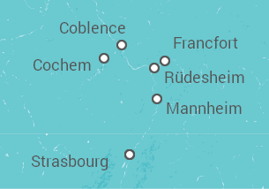 Itinéraire -  3 fleuves : le Rhin, la Moselle et le Main - Vols inclus - CroisiEurope
