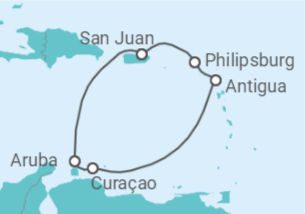 Itinéraire -  Aruba, Curaçao, Antigua et Barbuda, Saint Martin - Virgin Voyages