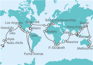 Itinéraire -  Tour du Monde - Costa Croisières