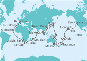 Itinéraire -  Tour du Monde - Costa Croisières